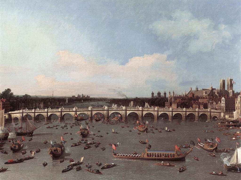 Image of the Thames, London, painted in 1747